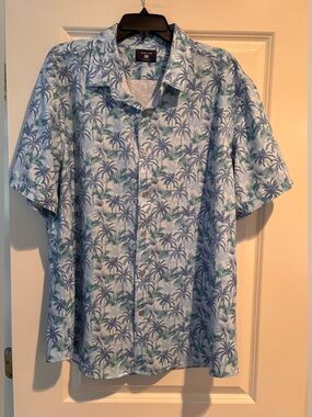 Island Crew Hawaii Shirt 3XL Tropical Palm Print Short Sleeve Button Up